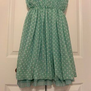 Flowy Sleeveless Rue21 Dress Green and White Size S